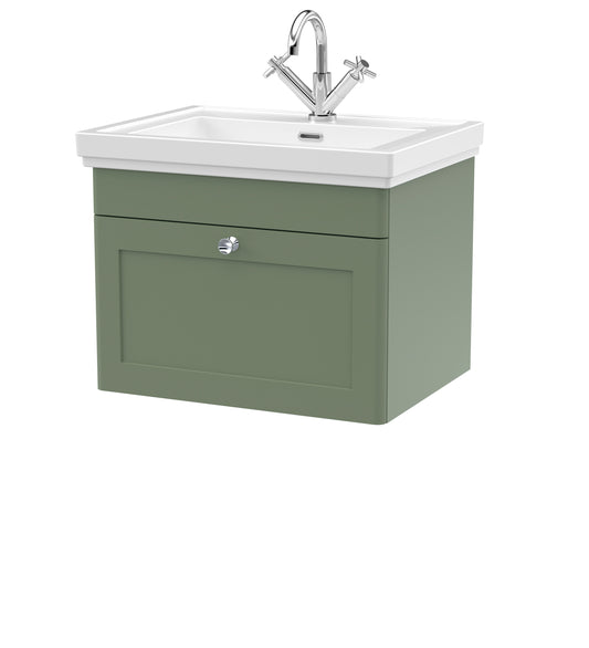 NUIE 600mm Wall Hung 1-Drawer Vanity & Basin 1TH