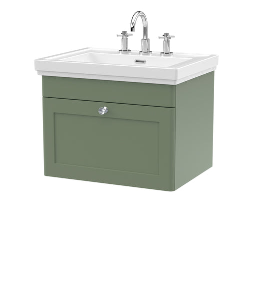 NUIE 600mm Wall Hung 1-Drawer Vanity & Basin 3TH