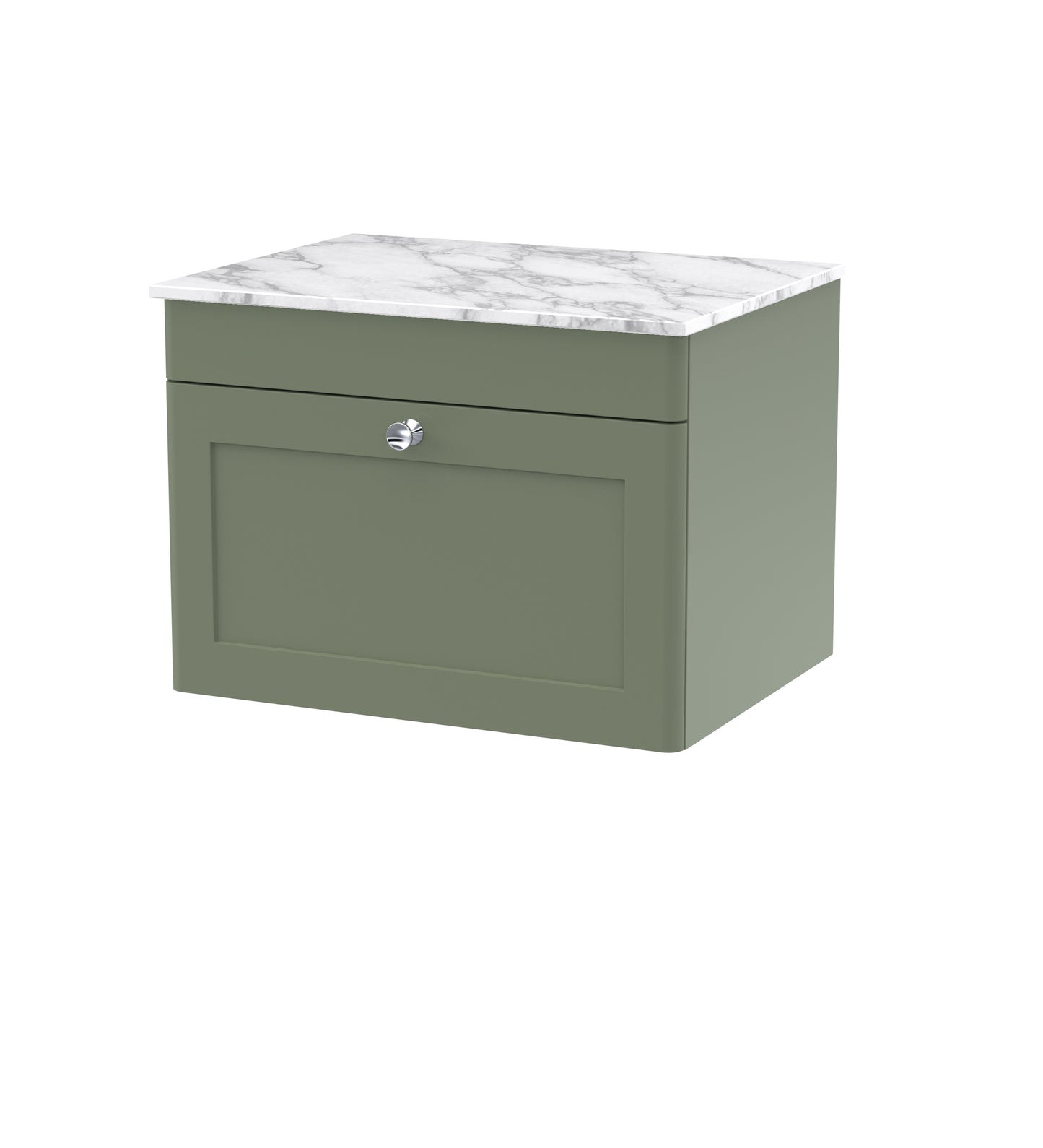 NUIE 600mm Wall Hung 1-Drawer Vanity with Marble Top