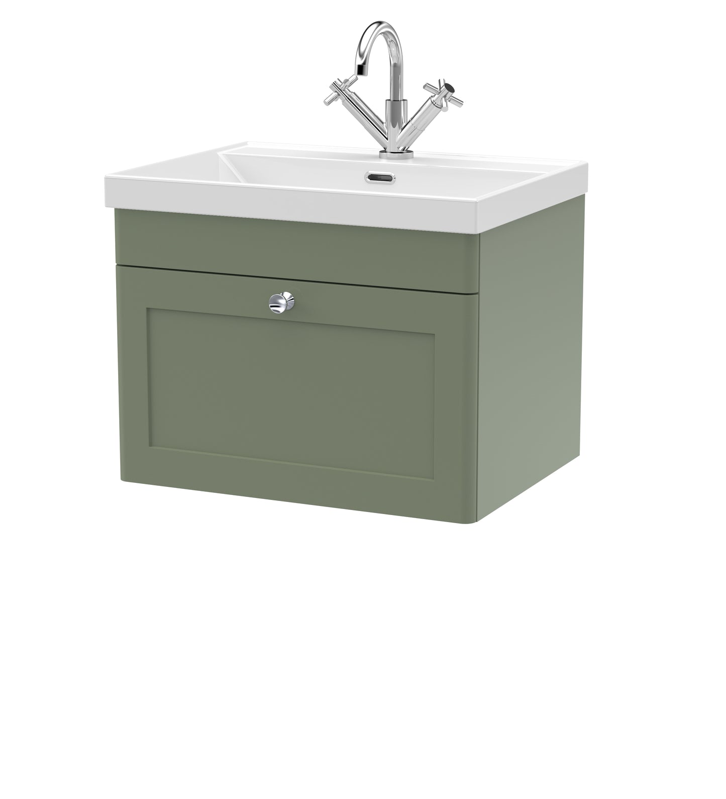 NUIE 600mm Wall Hung 1-Drawer Vanity with Basin - 1 Tap Hole