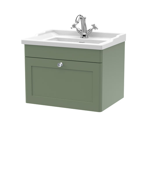 NUIE 600mm Wall Hung 1 Drawer Vanity & Basin 1TH