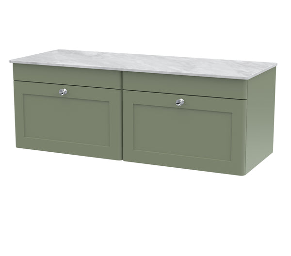 NUIE 1200mm Wall Hung 2-Drawer Vanity with Marble Top