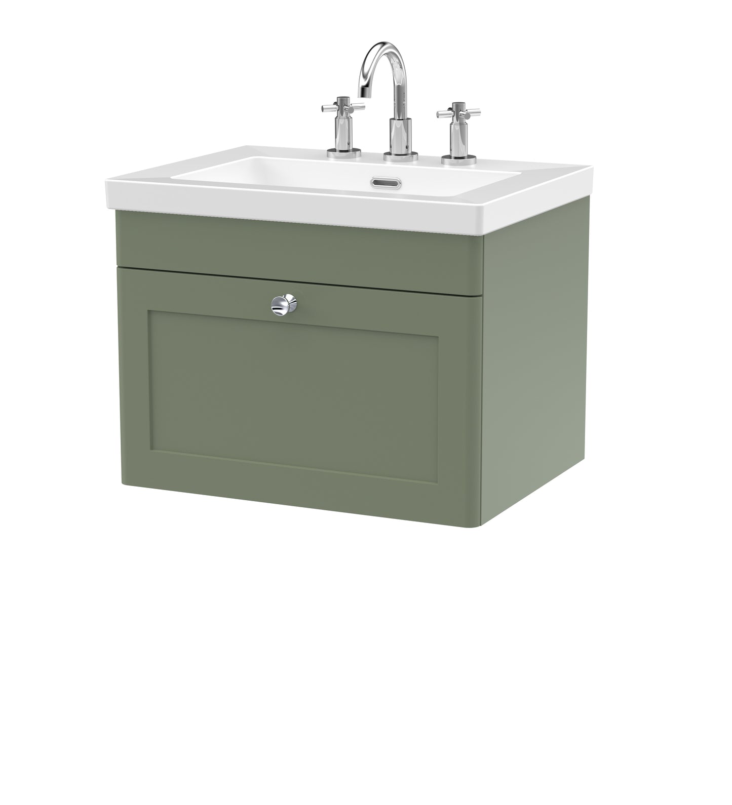 NUIE 600mm Wall Hung 1-Drawer Vanity with Basin - 3 Tap Hole