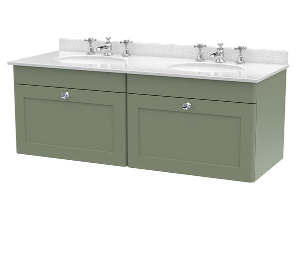 NUIE 1200mm Wall Hung 2 Drawer Vanity & Marble Top