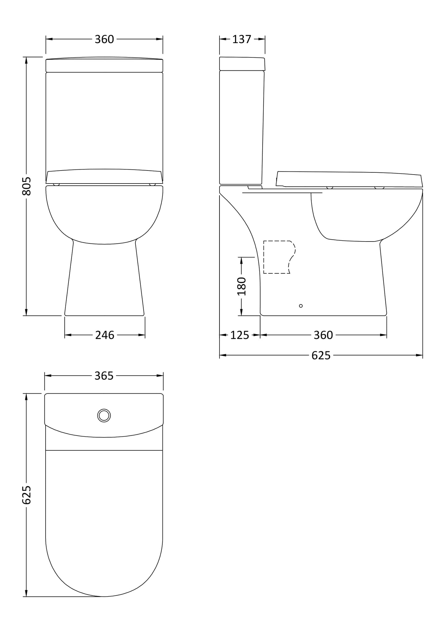 NUIE Compact Pan & Cistern