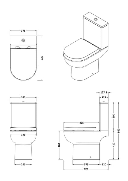 NUIE Compact Pan & Cistern