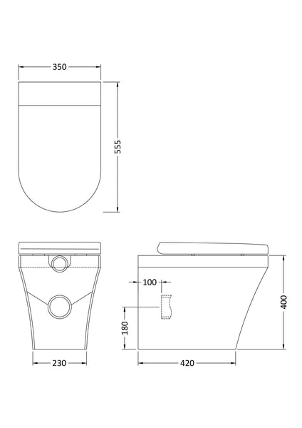 Hudson Reed Back to Wall Pan & Seat
