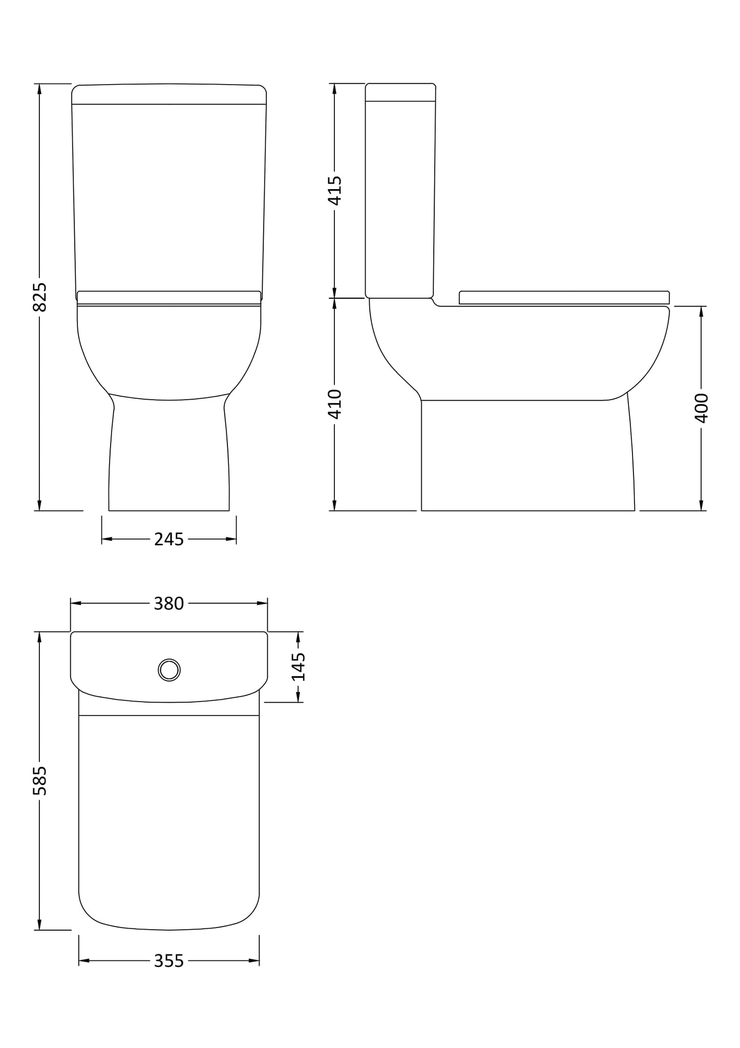 NUIE Compact Semi Flush to Wall WC