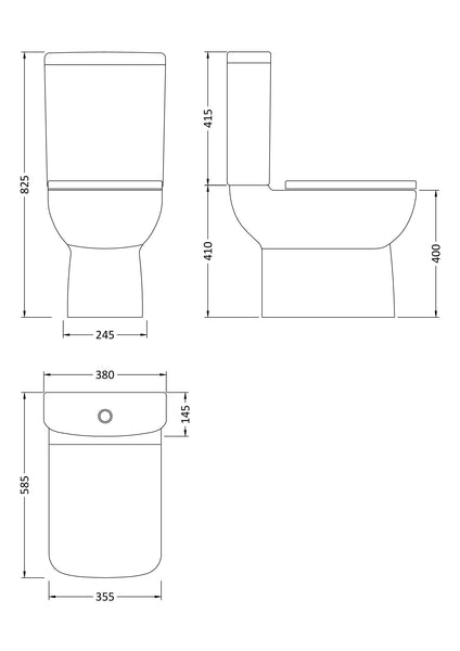 NUIE Compact Semi Flush to Wall WC