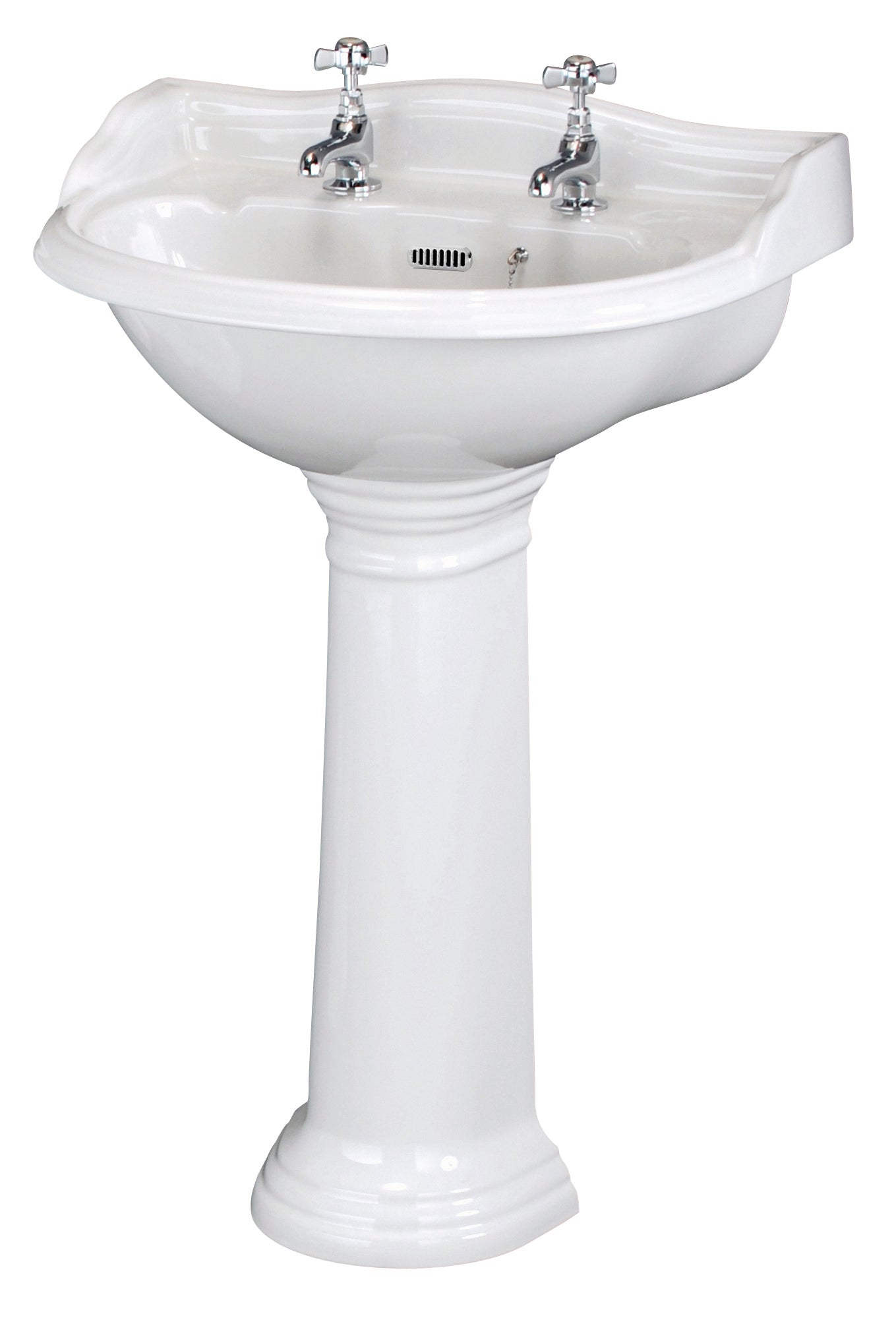 Hudson Reed 500mm Basin & Pedestal (2 Tap Hole)
