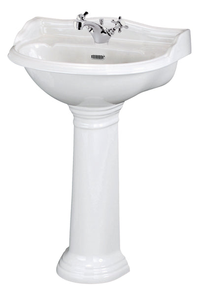 Hudson Reed 500mm Basin & Pedestal (1 Tap Hole)