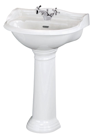 Hudson Reed 500mm Basin & Pedestal (1 Tap Hole)