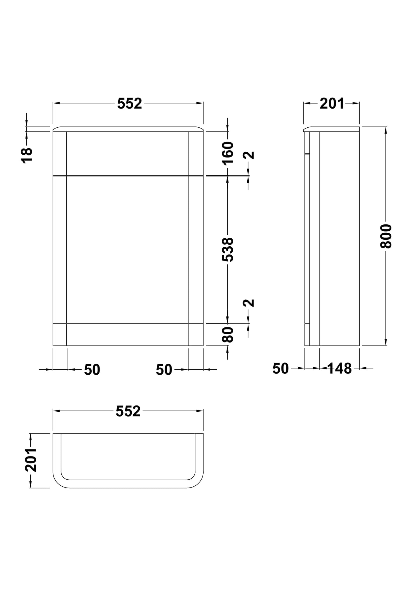 Hudson Reed 550mm WC Unit