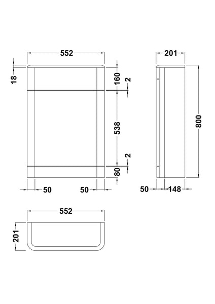 Hudson Reed 550mm WC Unit