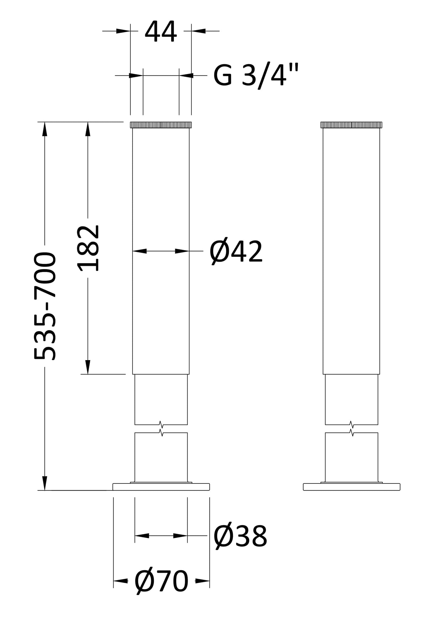 Hudson Reed Bath Legs With Adjustable Shrouds