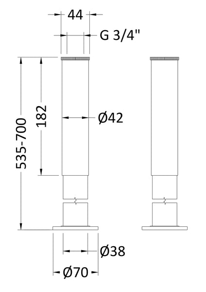 Hudson Reed Bath Legs With Adjustable Shrouds