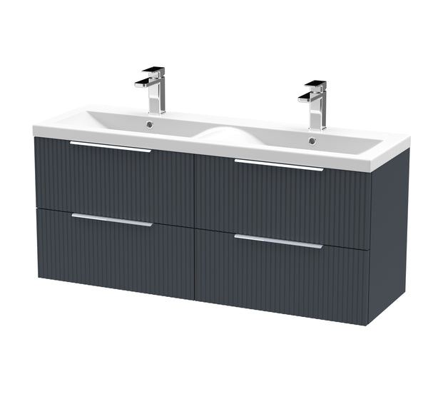 Hudson Reed 1200mm Wall Hung 4 Drawer Vanity & Double Basin