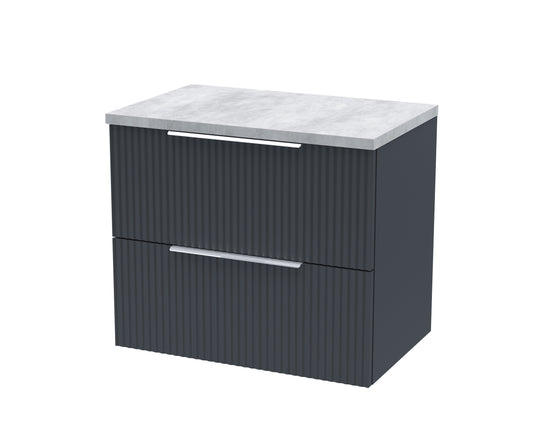 Hudson Reed 600mm Wall Hung 2 Drawer Vanity & Laminate Top