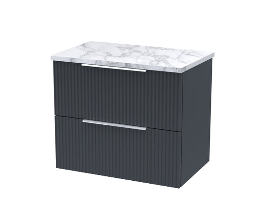Hudson Reed 600 Wall Hung 2-Drawer Vanity & Laminate Worktop