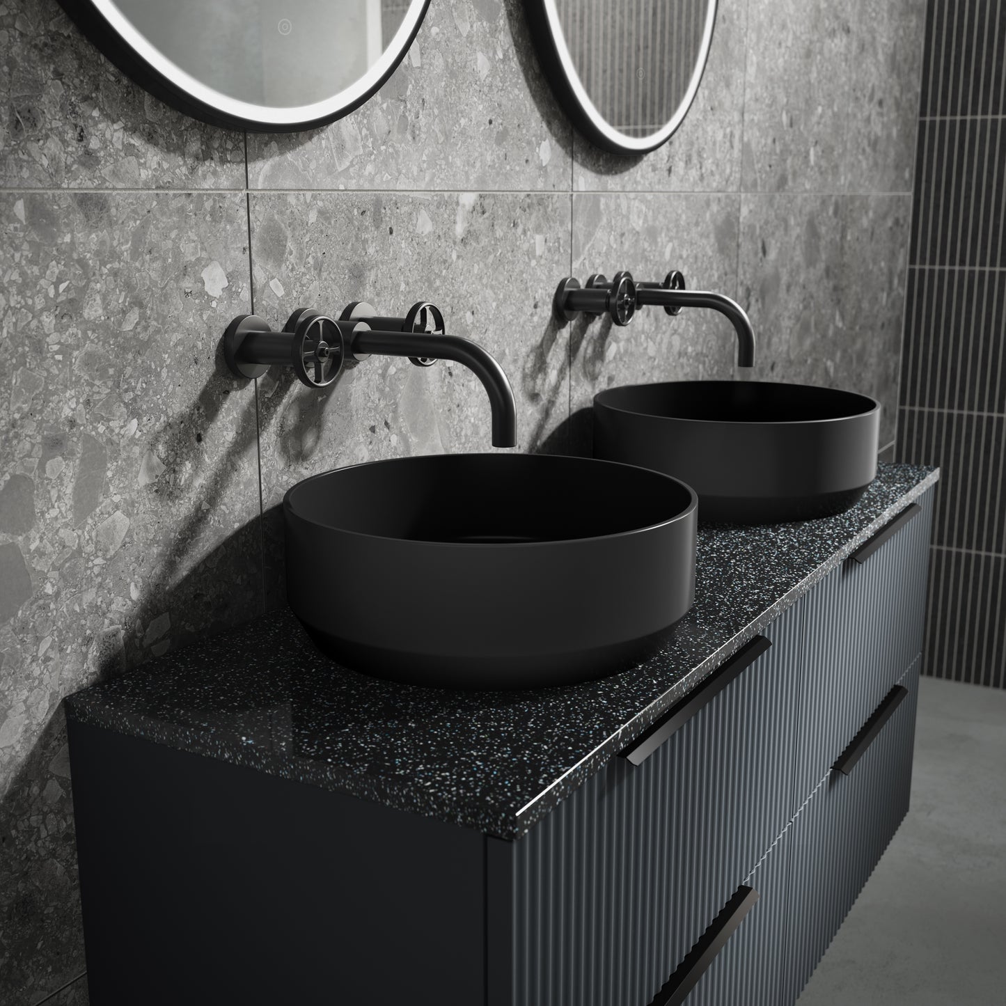 Hudson Reed 600mm Wall Hung 2 Drawer Vanity & Laminate Top