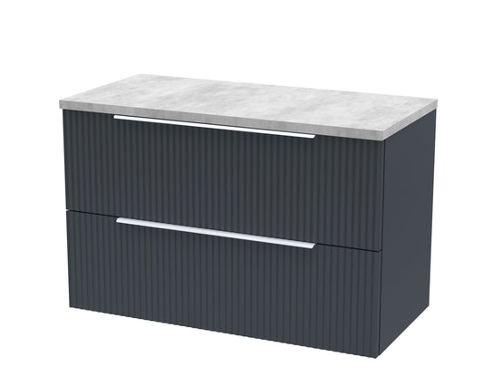 Hudson Reed 800mm Wall Hung 2 Drawer Vanity & Laminate Top