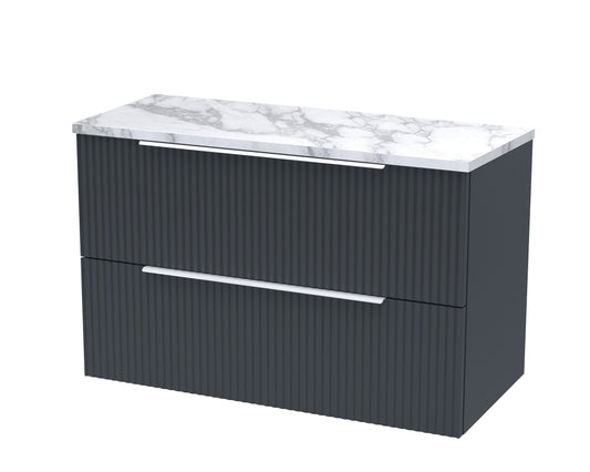 Hudson Reed 800 Wall Hung 2-Drawer Vanity & Laminate Worktop