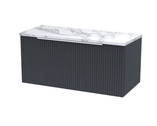Hudson Reed 800mm Wall Hung Single Drawer Vanity & Laminate Worktop