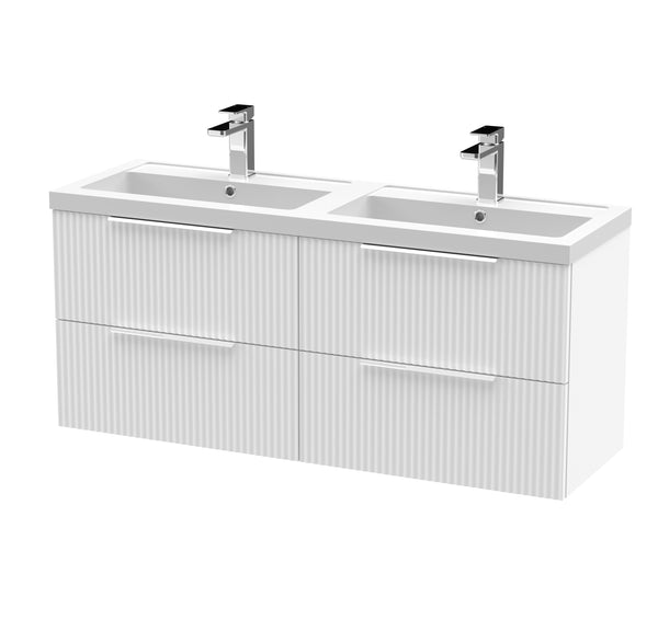 Hudson Reed 1200mm Wall Hung 4 Drawer Vanity & Double Basin