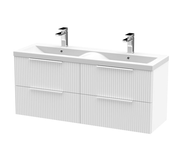 Hudson Reed 1200mm Wall Hung 4 Drawer Vanity & Double Basin