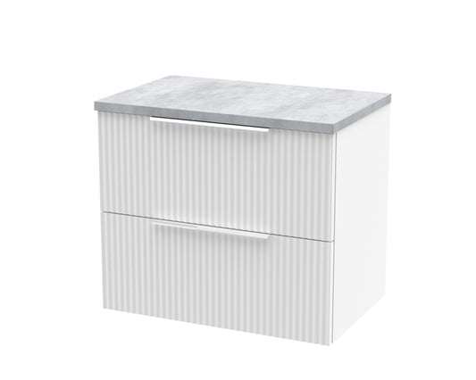 Hudson Reed 600mm Wall Hung 2 Drawer Vanity & Laminate Top