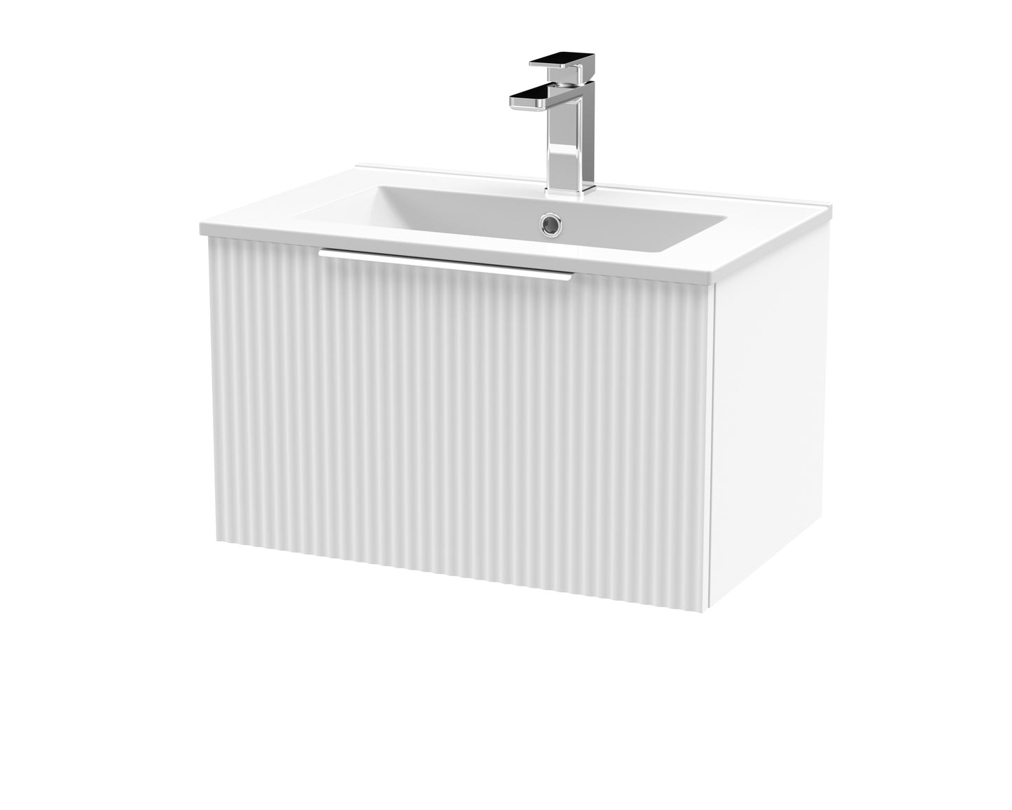 Hudson Reed 600mm Wall Hung Single Drawer Vanity & Basin 2