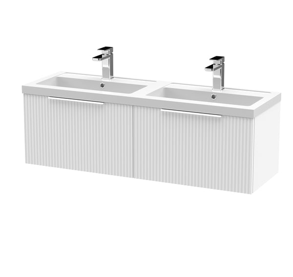 Hudson Reed 1200mm Wall Hung 2 Drawer Vanity & Double Basin