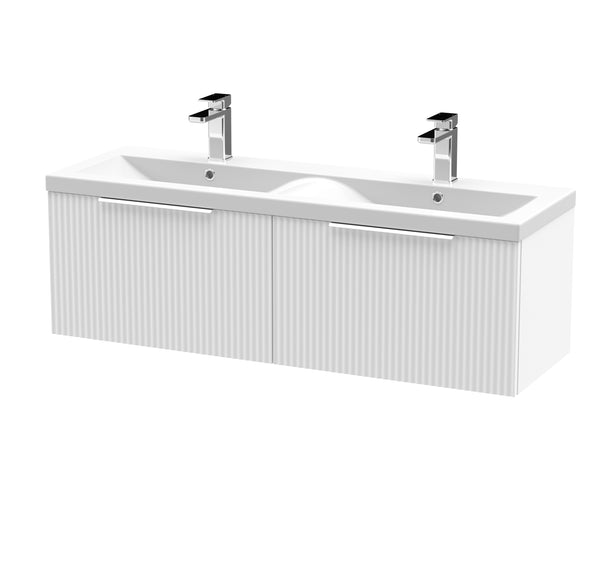 Hudson Reed 1200mm Wall Hung 2 Drawer Vanity & Double Basin