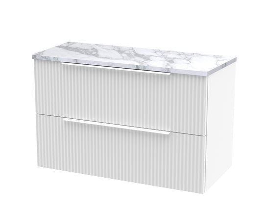 Hudson Reed 800mm Wall Hung 2-Drawer Vanity & Laminate Worktop