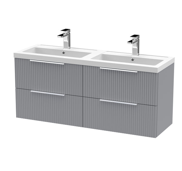 Hudson Reed 1200mm Wall Hung 4 Drawer Vanity & Double Basin