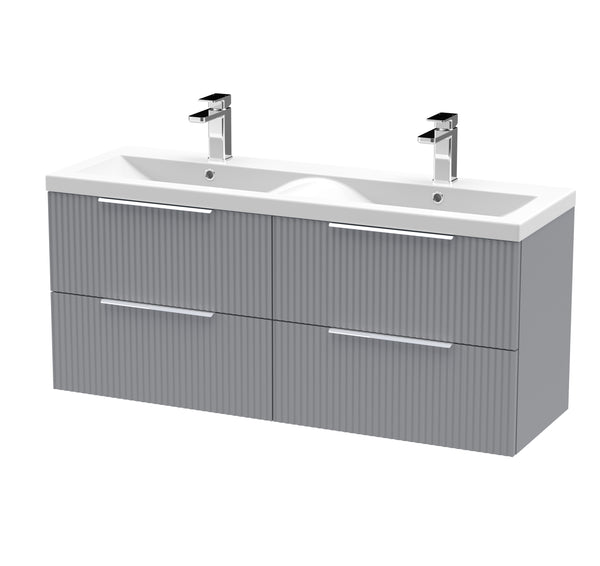 Hudson Reed 1200mm Wall Hung 4 Drawer Vanity & Double Basin