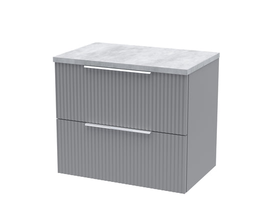 Hudson Reed 600mm Wall Hung 2 Drawer Vanity & Laminate Top