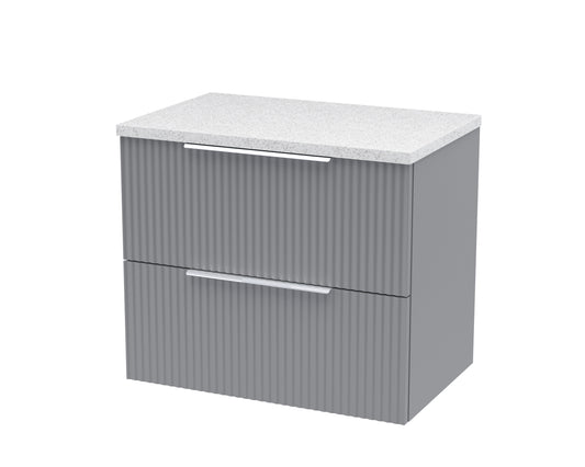 Hudson Reed 600mm Wall Hung 2 Drawer Vanity & Laminate Top