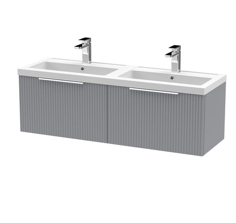 Hudson Reed 1200mm Wall Hung 2 Drawer Vanity & Double Basin
