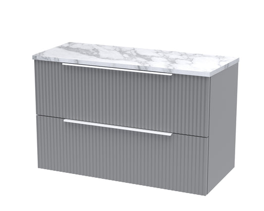 Hudson Reed 800mm Wall Hung 2-Drawer Vanity & Laminate Worktop