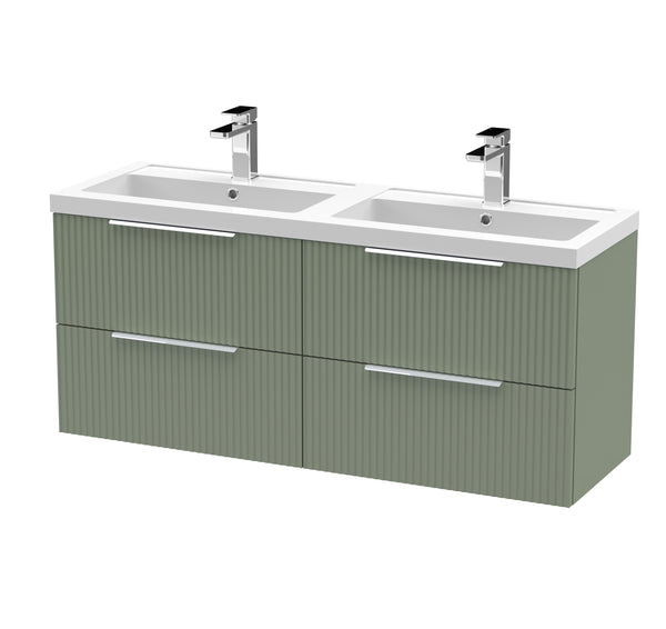 Hudson Reed 1200mm Wall Hung 4 Drawer Vanity & Double Basin