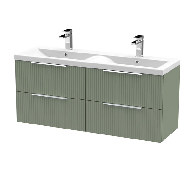Hudson Reed 1200mm Wall Hung 4 Drawer Vanity & Double Basin
