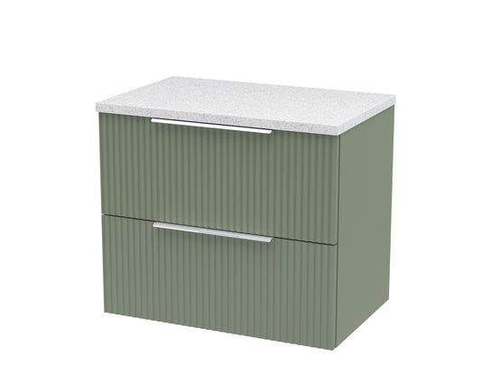 Hudson Reed 600mm Wall Hung 2 Drawer Vanity & Laminate Top