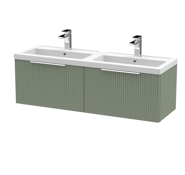 Hudson Reed 1200mm Wall Hung 2 Drawer Vanity & Double Basin