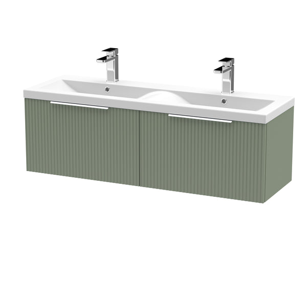 Hudson Reed 1200mm Wall Hung 2 Drawer Vanity & Double Basin