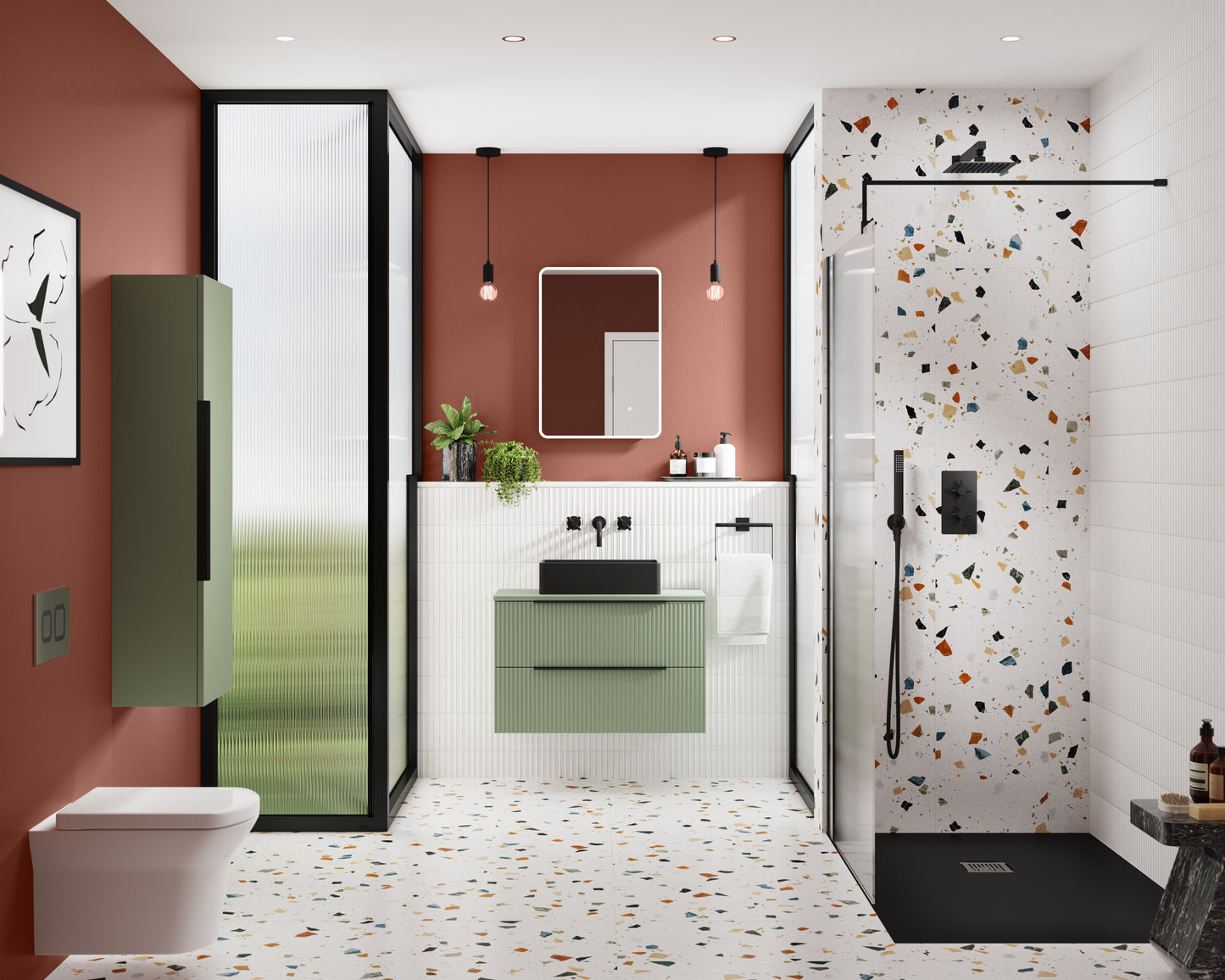 Hudson Reed 800mm Wall Hung 2 Drawer Vanity & Worktop