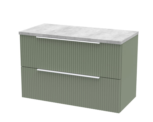 Hudson Reed 800mm Wall Hung 2 Drawer Vanity & Laminate Top