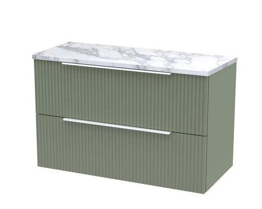 Hudson Reed 800mm Wall Hung 2-Drawer Vanity & Laminate Worktop