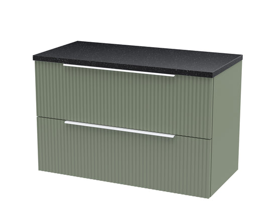 Hudson Reed 800mm Wall Hung 2 Drawer Vanity & Laminate Top