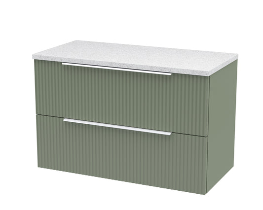 Hudson Reed 800mm Wall Hung 2 Drawer Vanity & Laminate Top